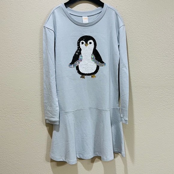 NWT Gymboree long sleeve gray penguin dress size 10/12 - Picture 2 of 7